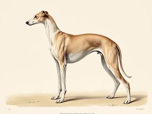 Greyhound breed illustration in naturalist style