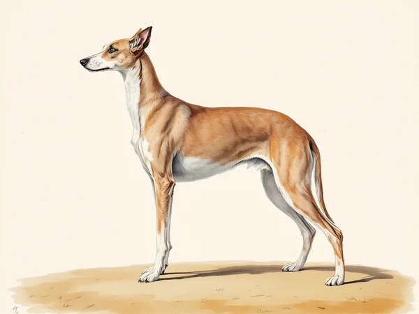 Harrier breed illustration in naturalist style