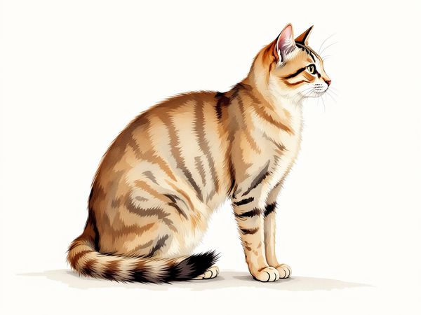 Havana Brown breed illustration in naturalist style