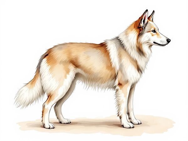 Icelandic Sheepdog breed illustration in naturalist style