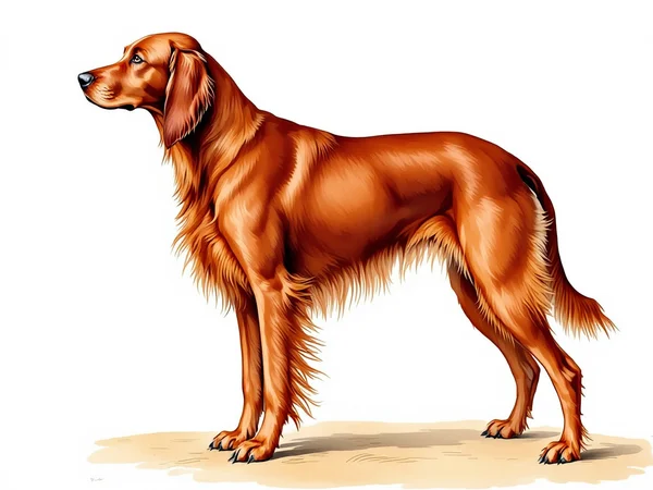 Irish Setter breed illustration in naturalist style