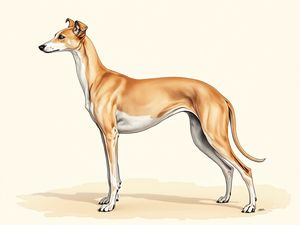 Italian Greyhound breed illustration in naturalist style