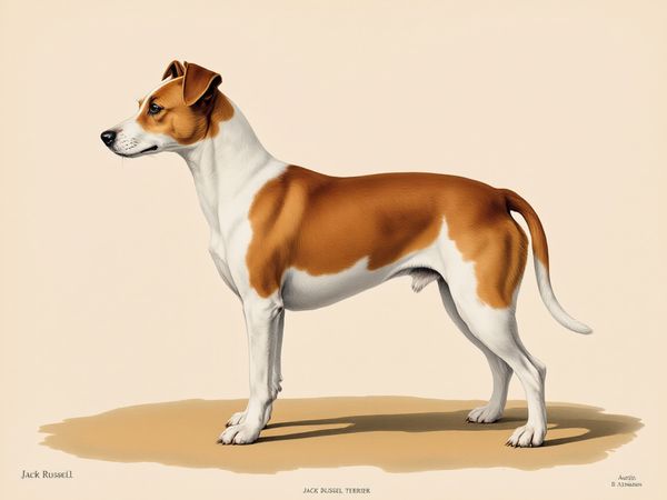 Jack Russell Terrier breed illustration in naturalist style
