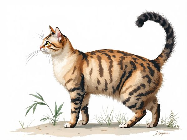 Javanese breed illustration in naturalist style