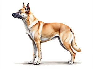 Kangal breed illustration in naturalist style