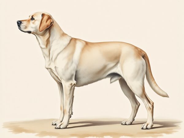 Labrador Retriever breed illustration in naturalist style