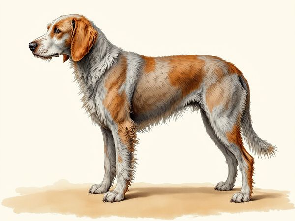 Lagotto Romagnolo breed illustration in naturalist style