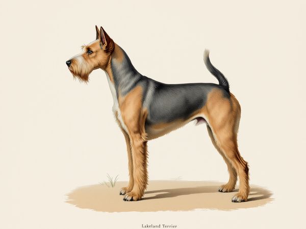 Lakeland Terrier breed illustration in naturalist style