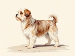 Lhasa Apso breed illustration in naturalist style