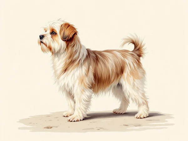 Lhasa Apso breed illustration in naturalist style