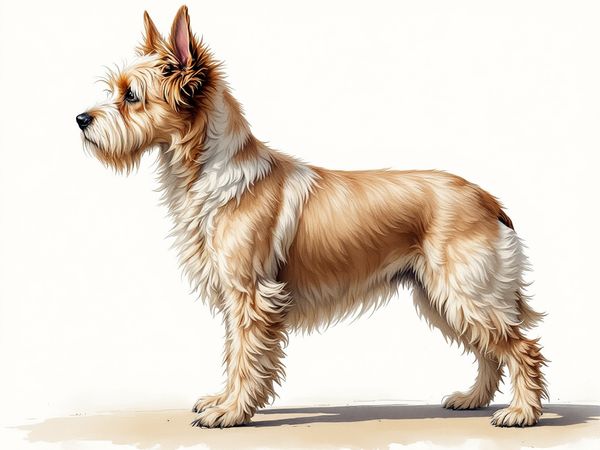 Lowchen breed illustration in naturalist style