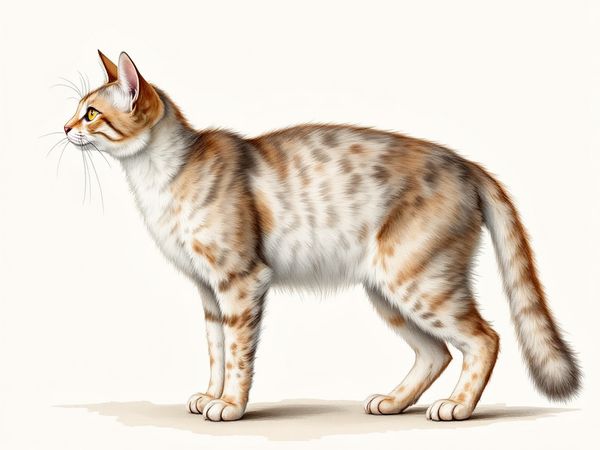 Lykoi breed illustration in naturalist style