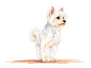 Maltese breed illustration in naturalist style