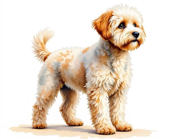 Maltipoo breed illustration in naturalist style