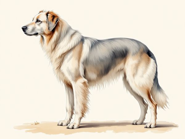 Maremma Sheepdog breed illustration in naturalist style