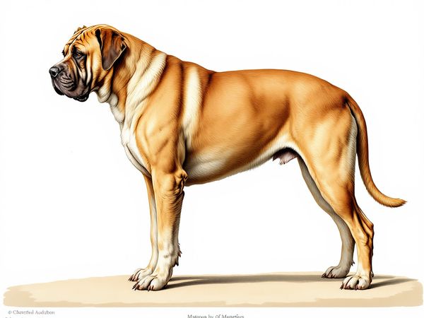 Mastiff breed illustration in naturalist style