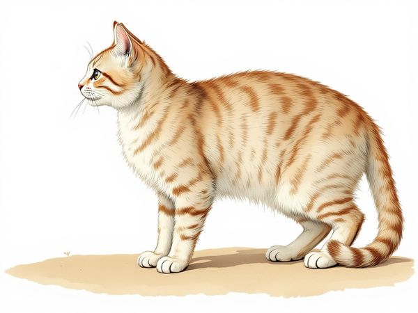 Munchkin breed illustration in naturalist style