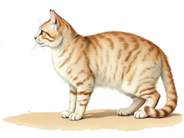Munchkin breed illustration in naturalist style