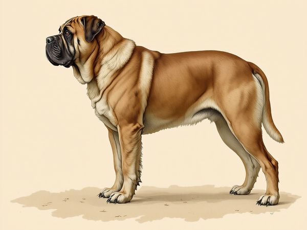 Neapolitan Mastiff breed illustration in naturalist style