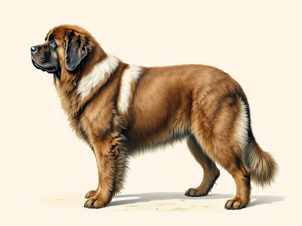 Newfoundland breed illustration in naturalist style