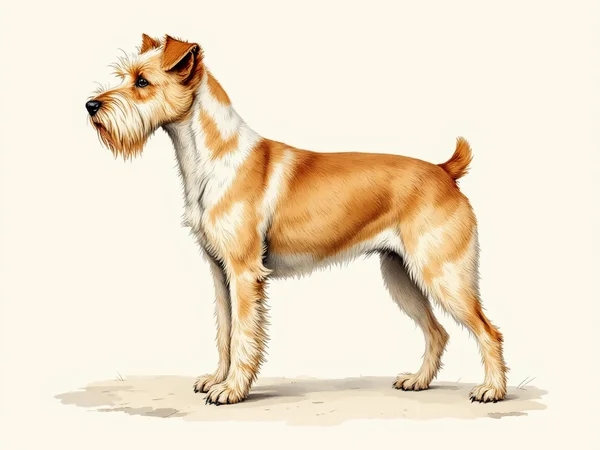 Norfolk Terrier breed illustration in naturalist style