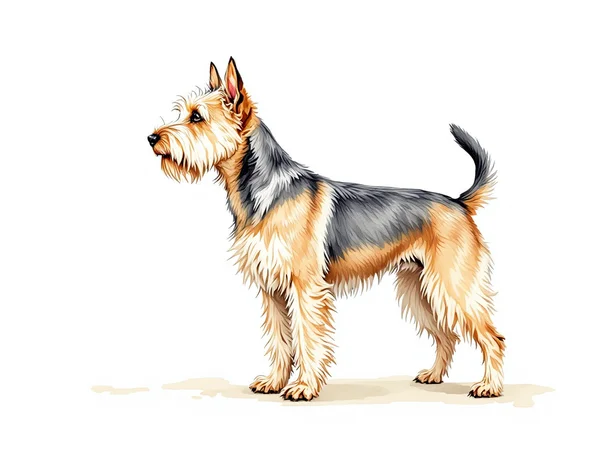 Norwich Terrier breed illustration in naturalist style