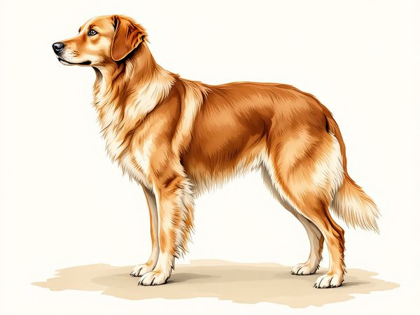 Nova Scotia Duck Tolling Retriever breed illustration in naturalist style