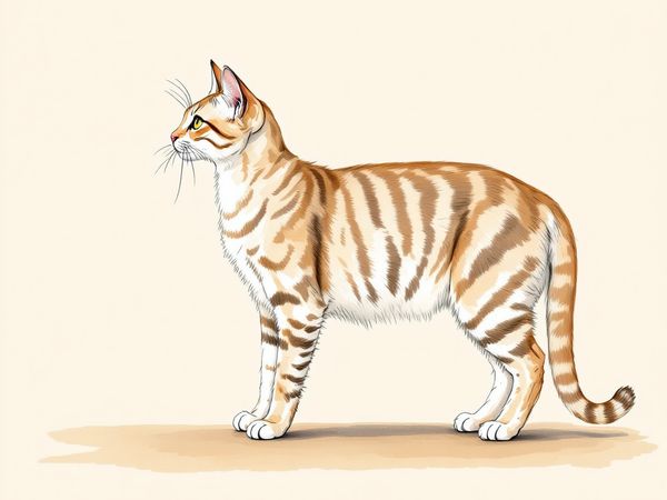 Oriental Shorthair breed illustration in naturalist style