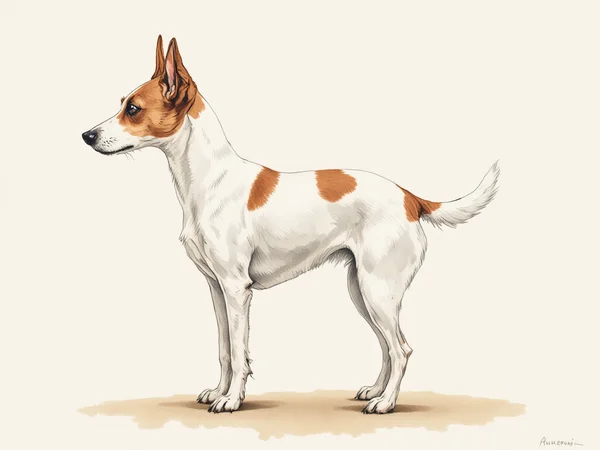 Parson Russell Terrier breed illustration in naturalist style