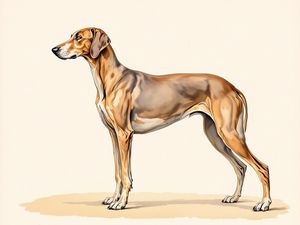 Plott Hound breed illustration in naturalist style