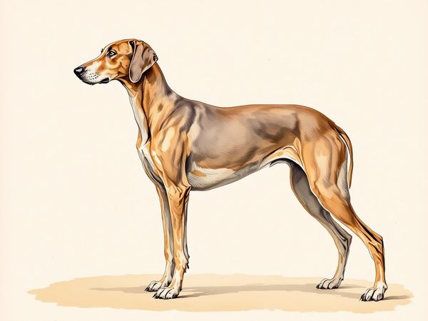Plott Hound breed illustration in naturalist style