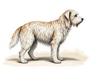 Puli breed illustration in naturalist style