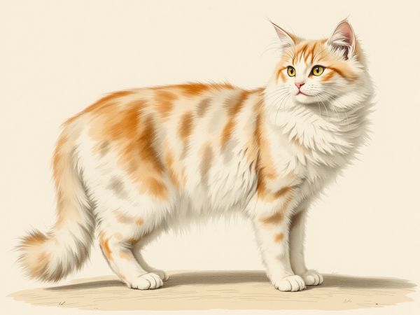 RagaMuffin breed illustration in naturalist style