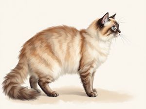Ragdoll breed illustration in naturalist style