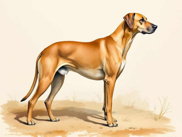 Rhodesian Ridgeback breed illustration in naturalist style