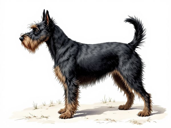 Scottish Terrier breed illustration in naturalist style
