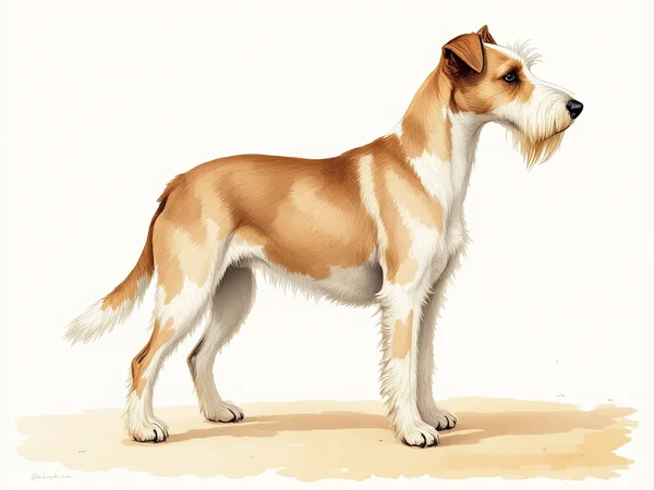 Sealyham Terrier breed illustration in naturalist style