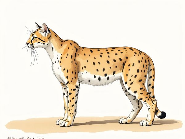 Serengeti breed illustration in naturalist style
