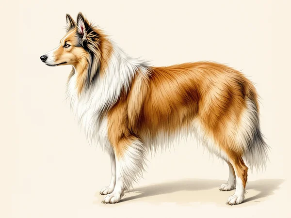 Shetland Sheepdog breed illustration in naturalist style