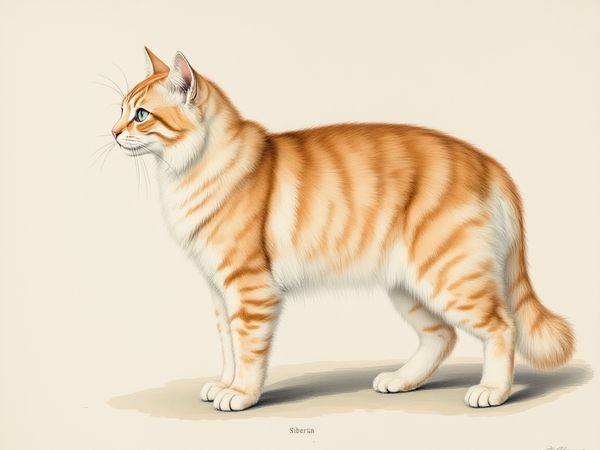 Siberian breed illustration in naturalist style