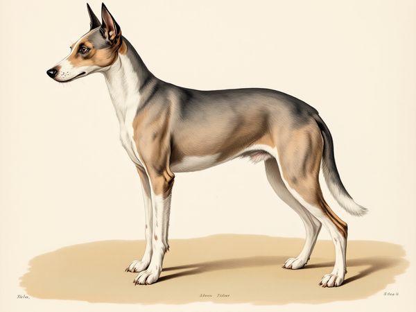 Smooth Fox Terrier breed illustration in naturalist style