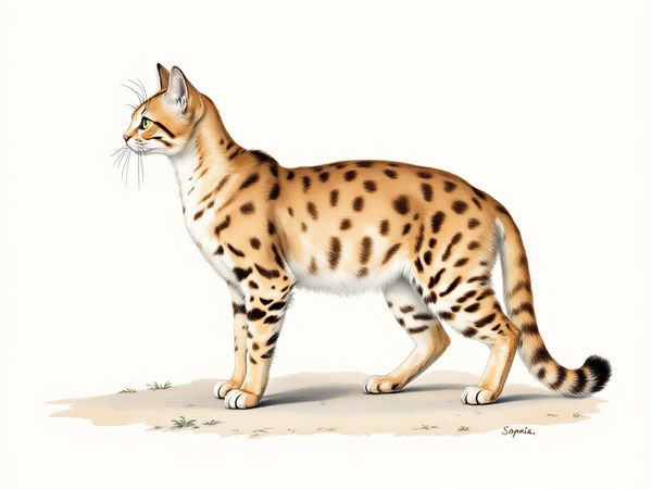Somali breed illustration in naturalist style