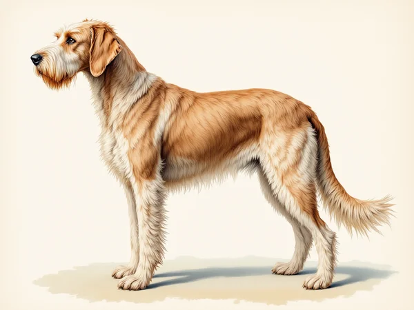Spinone Italiano breed illustration in naturalist style