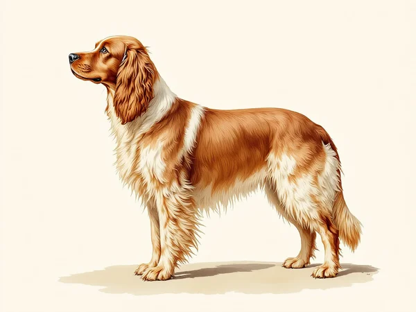 Sussex Spaniel breed illustration in naturalist style