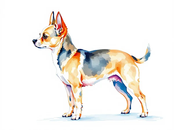 Teacup Chihuahua breed illustration in naturalist style