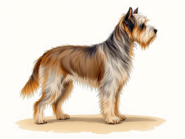 Tibetan Terrier breed illustration in naturalist style