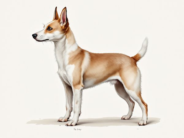 Toy Fox Terrier breed illustration in naturalist style