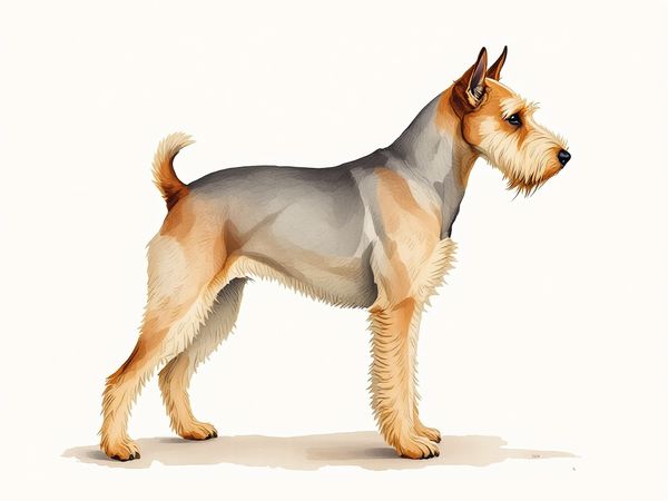 Welsh Terrier breed illustration in naturalist style