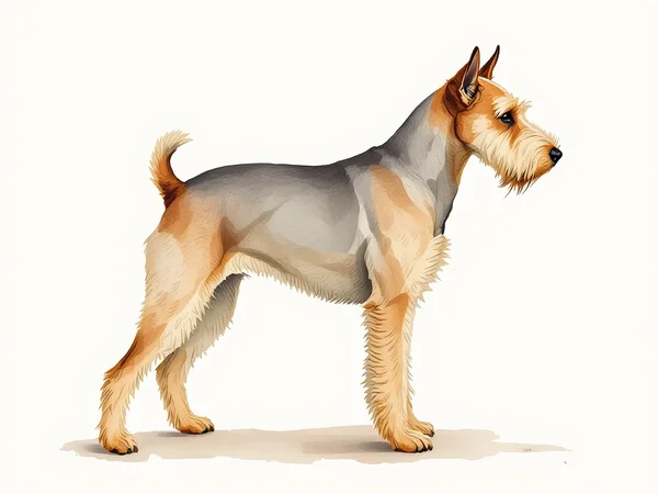 Welsh Terrier breed illustration in naturalist style