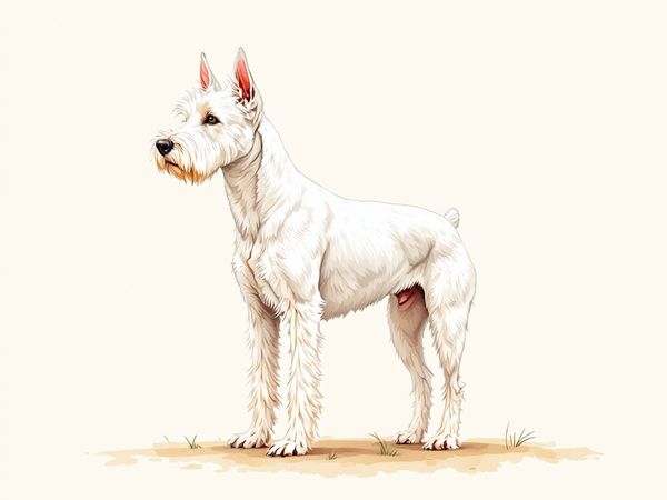 West Highland White Terrier breed illustration in naturalist style